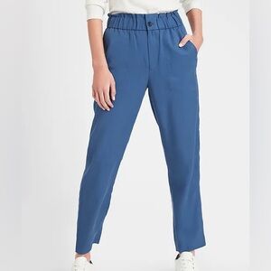 Banana Republic Blue Paperbag Pull-On Straight Leg Pant (Size XS)